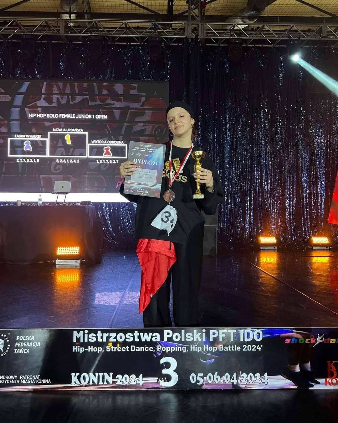 Wiktoria Odrobina — IDO Polish Championship · 2. Miejsce · Wicemistrzyni Polski · Hip Hop Solo Junior 1